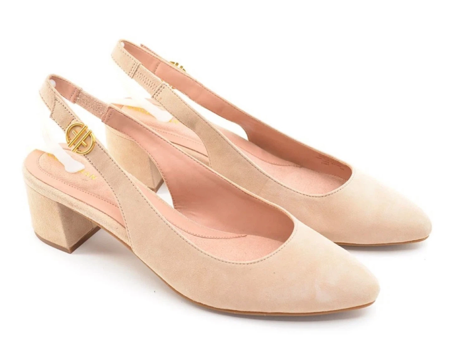 Cole Haan Beige Nude Suede Slingback Heels