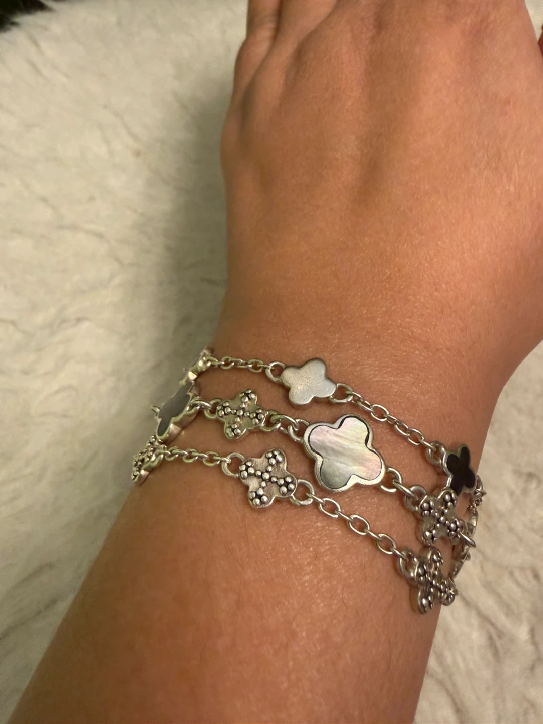 Barse Sterling Silver 925 Clover Bracelet - photo 4
