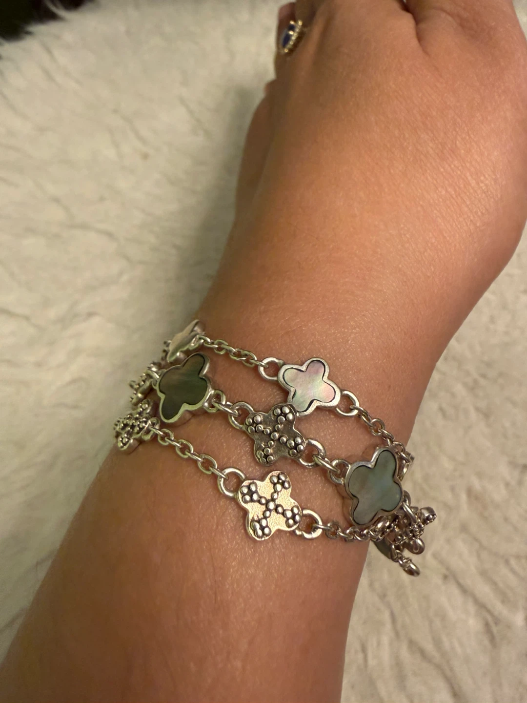Barse Sterling Silver 925 Clover Bracelet - photo 5