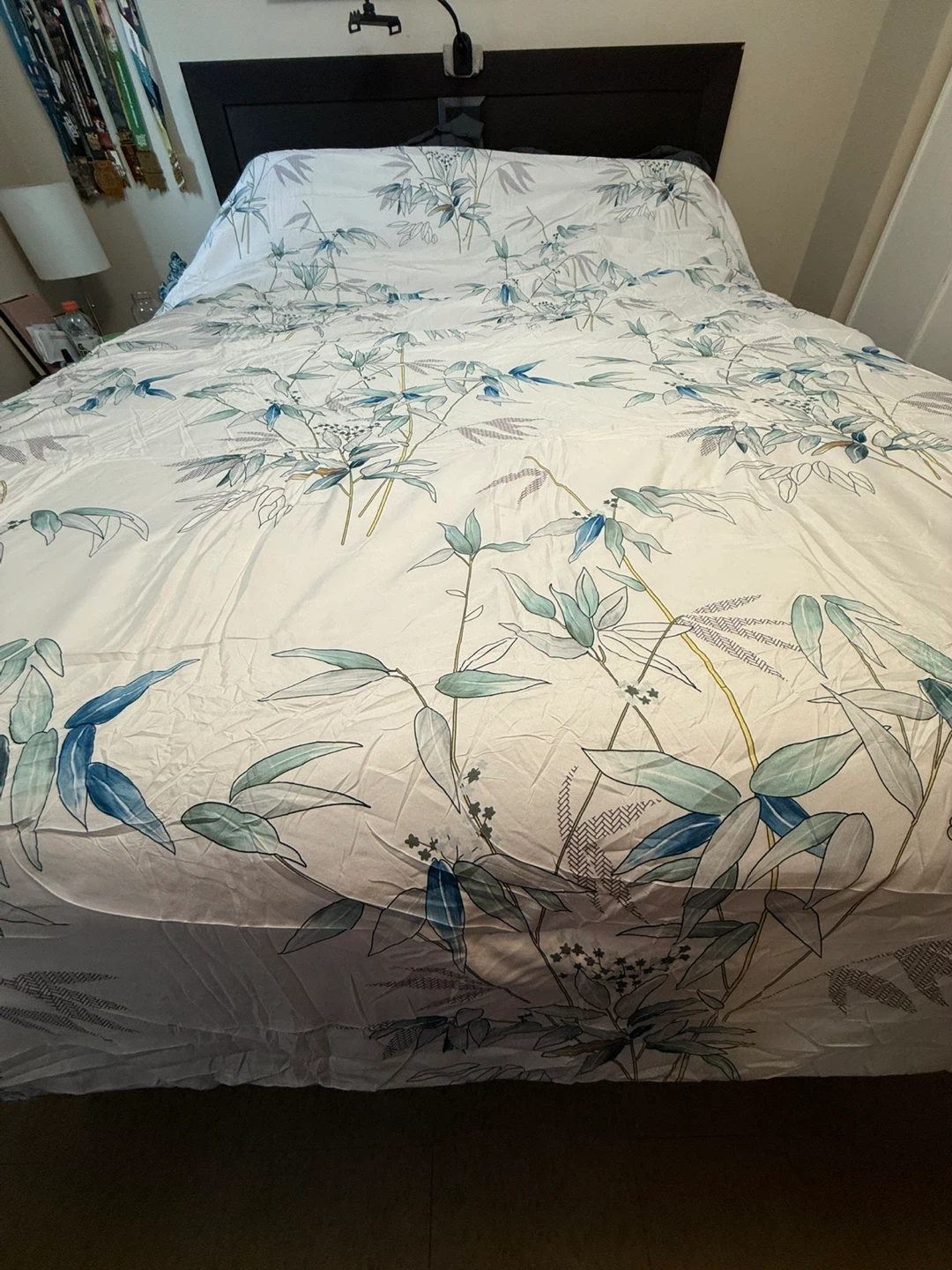 Queen Bamboo Leaf Print Duvet Cover Set - photo 2