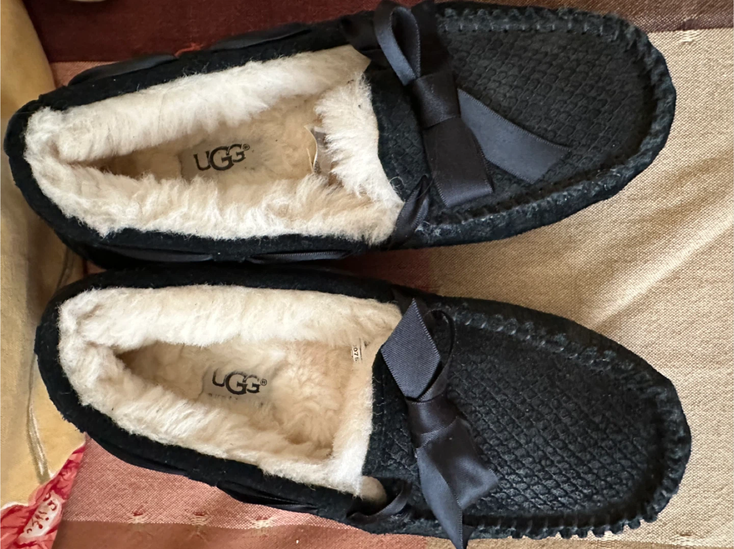 UGG Australia Black Suede Sheepskin Moccasins - photo 5