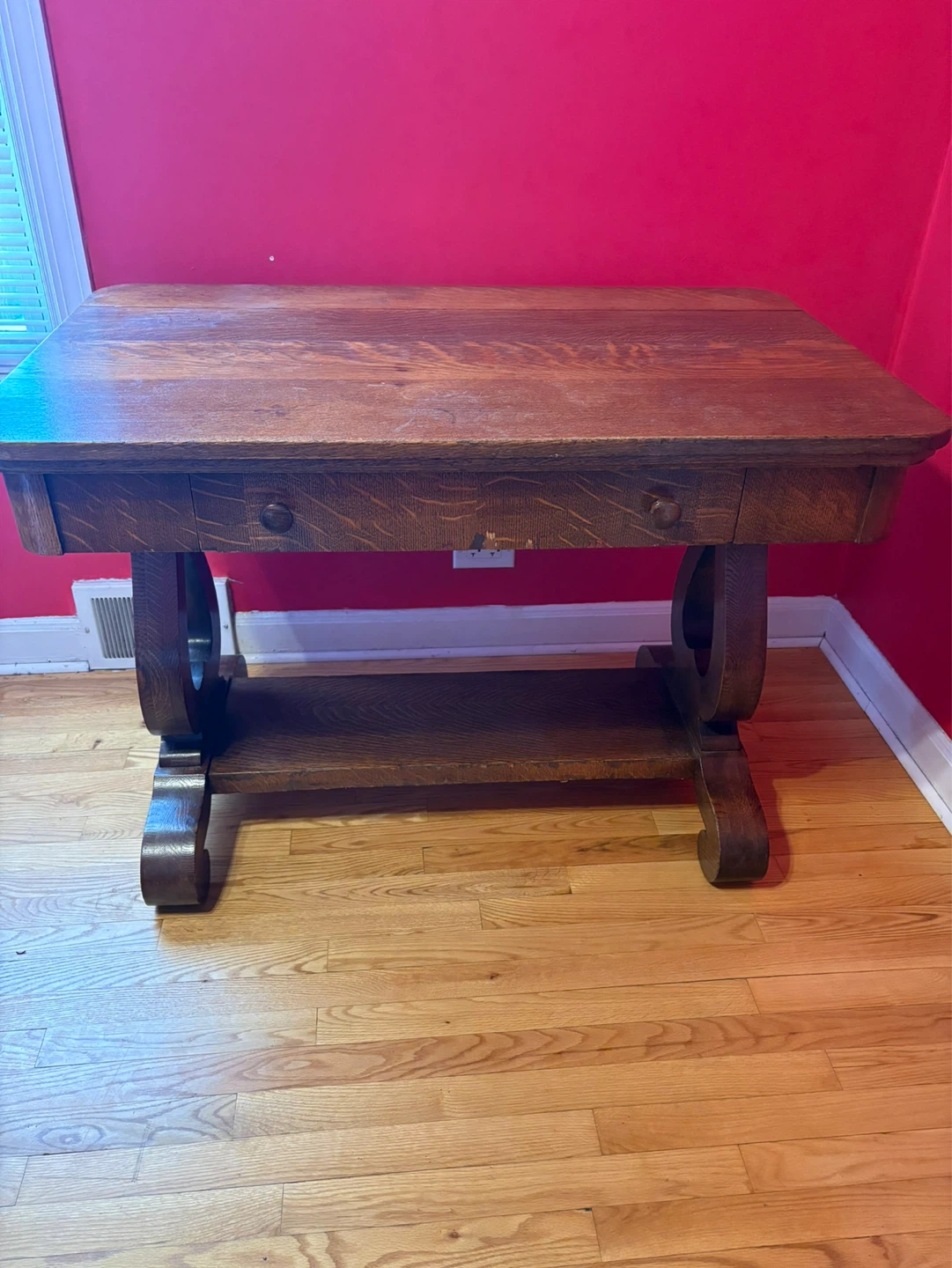 Antique Oak Desk with Drawers