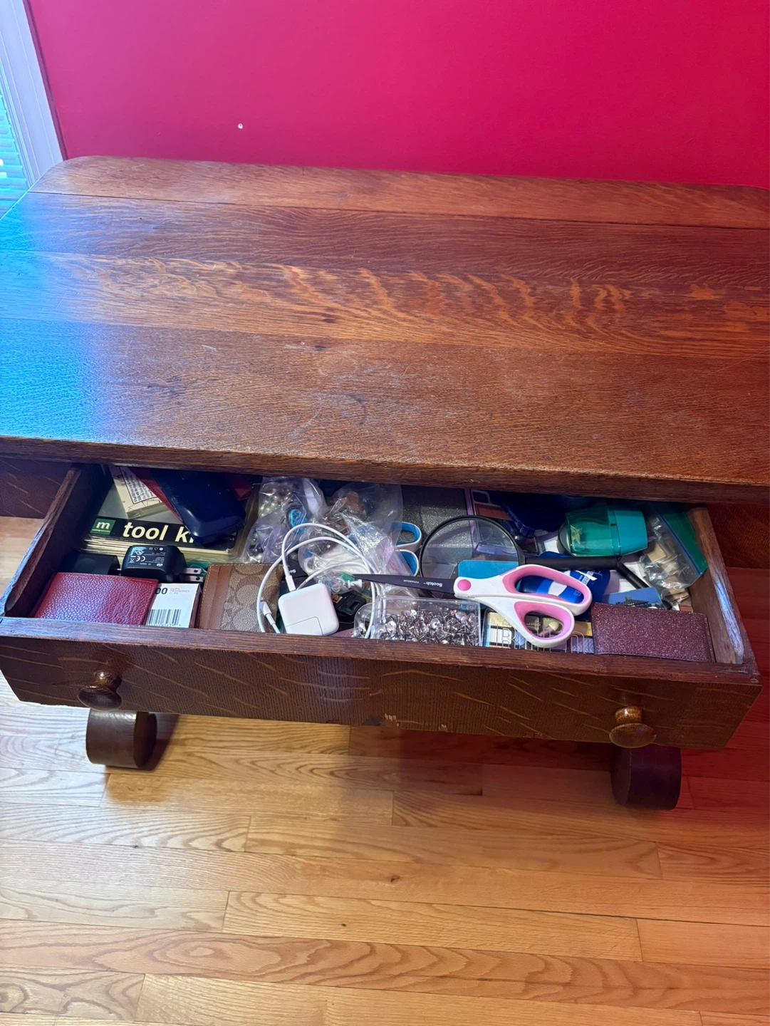 Antique Oak Desk with Drawers - photo 3
