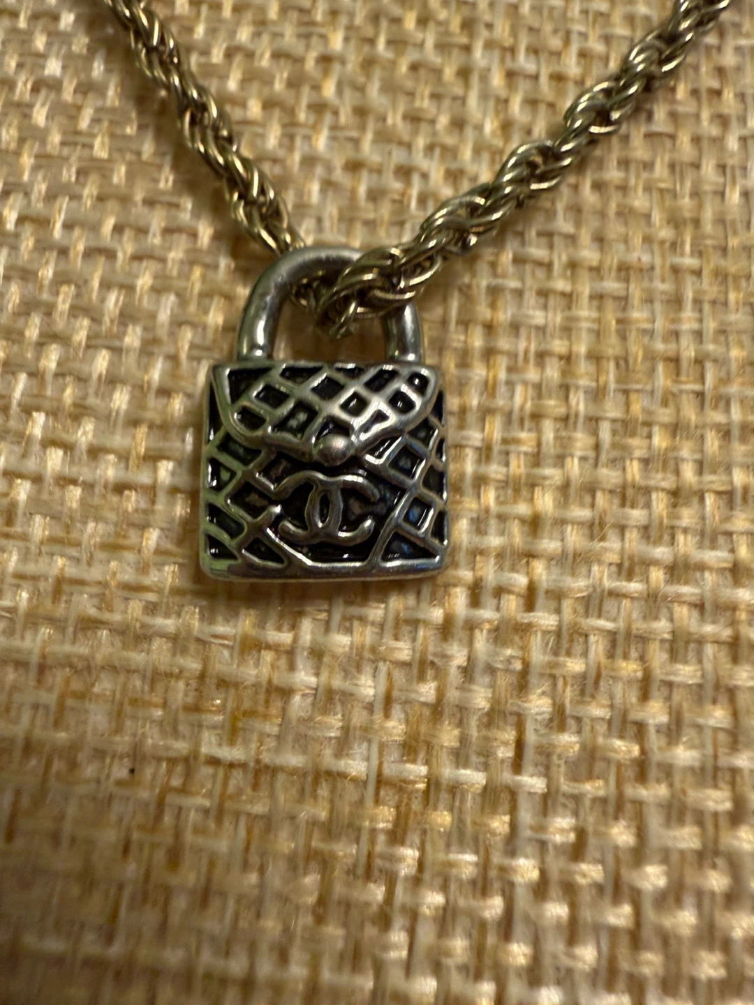 Repurposed Chanel Padlock Necklace - photo 2