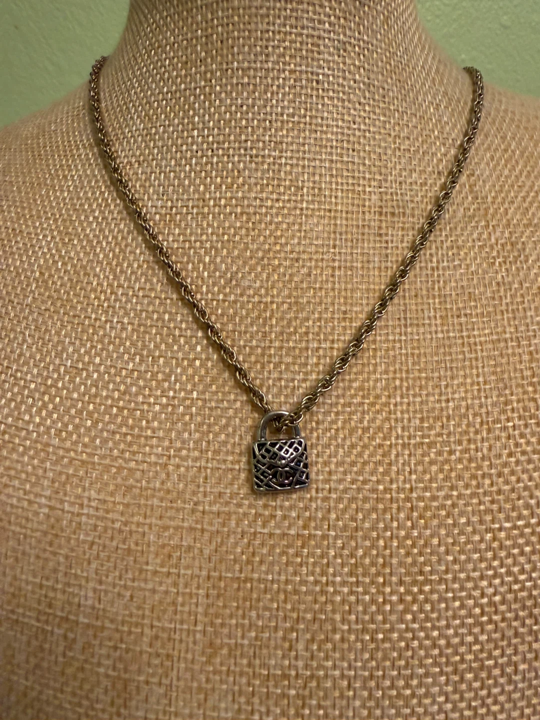 Repurposed Chanel Padlock Necklace
