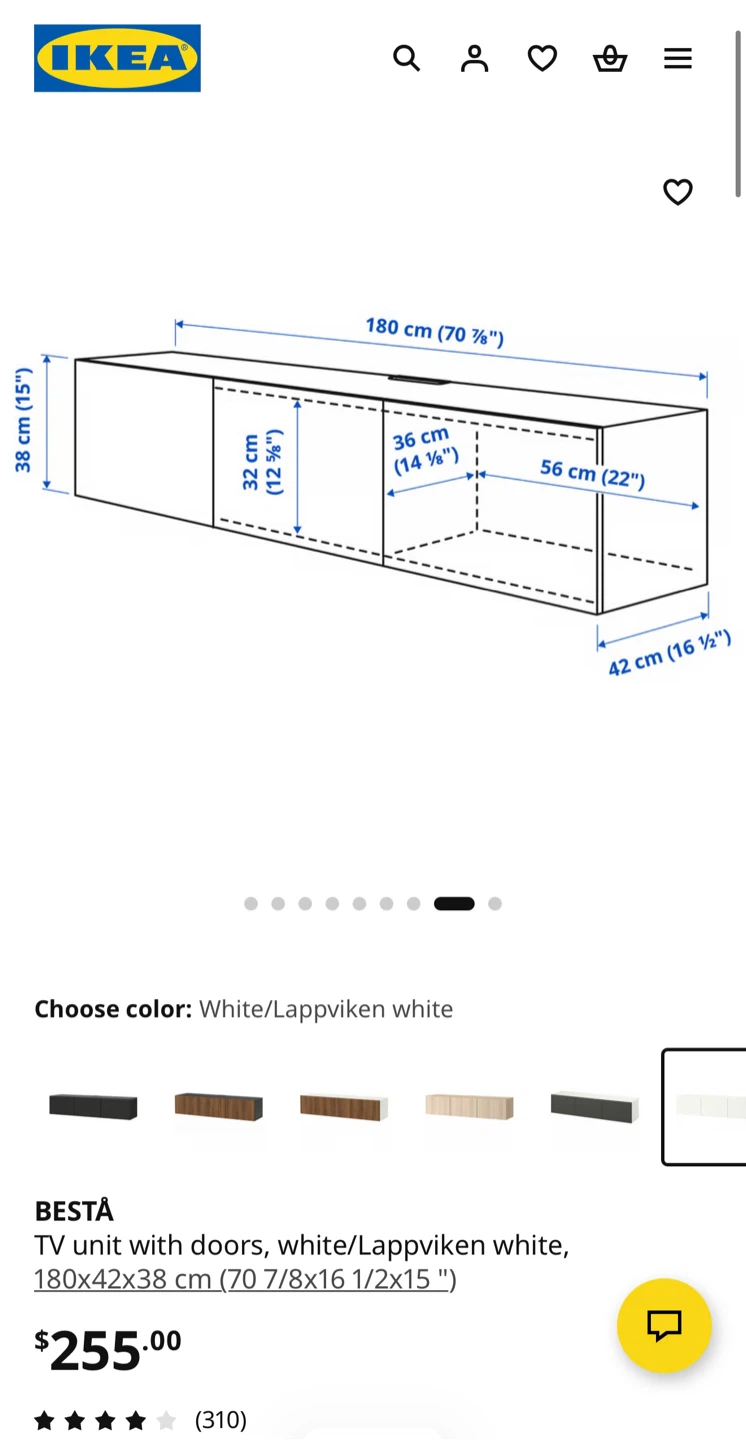 IKEA BESTÅ TV Unit - White/Lappviken White - photo 4