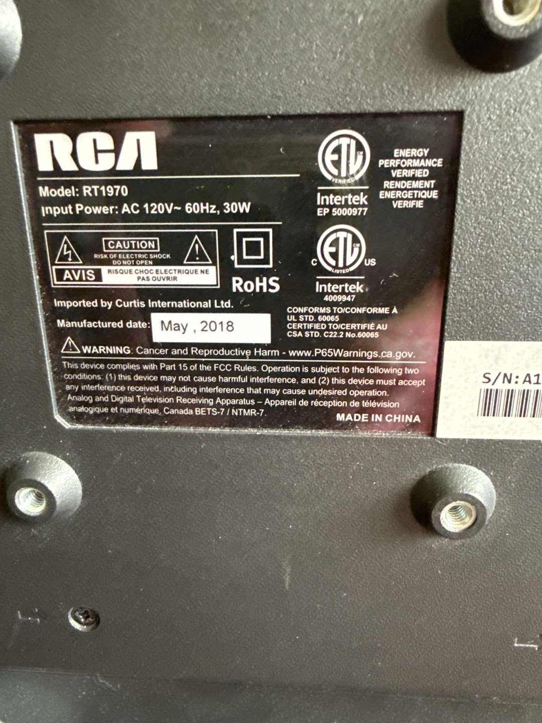 RCA 17.5 inch Monitor - photo 2