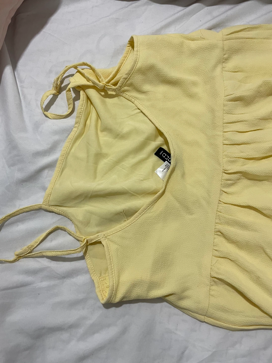 H&M Divided Yellow Tiered Dress - Size S - photo 3