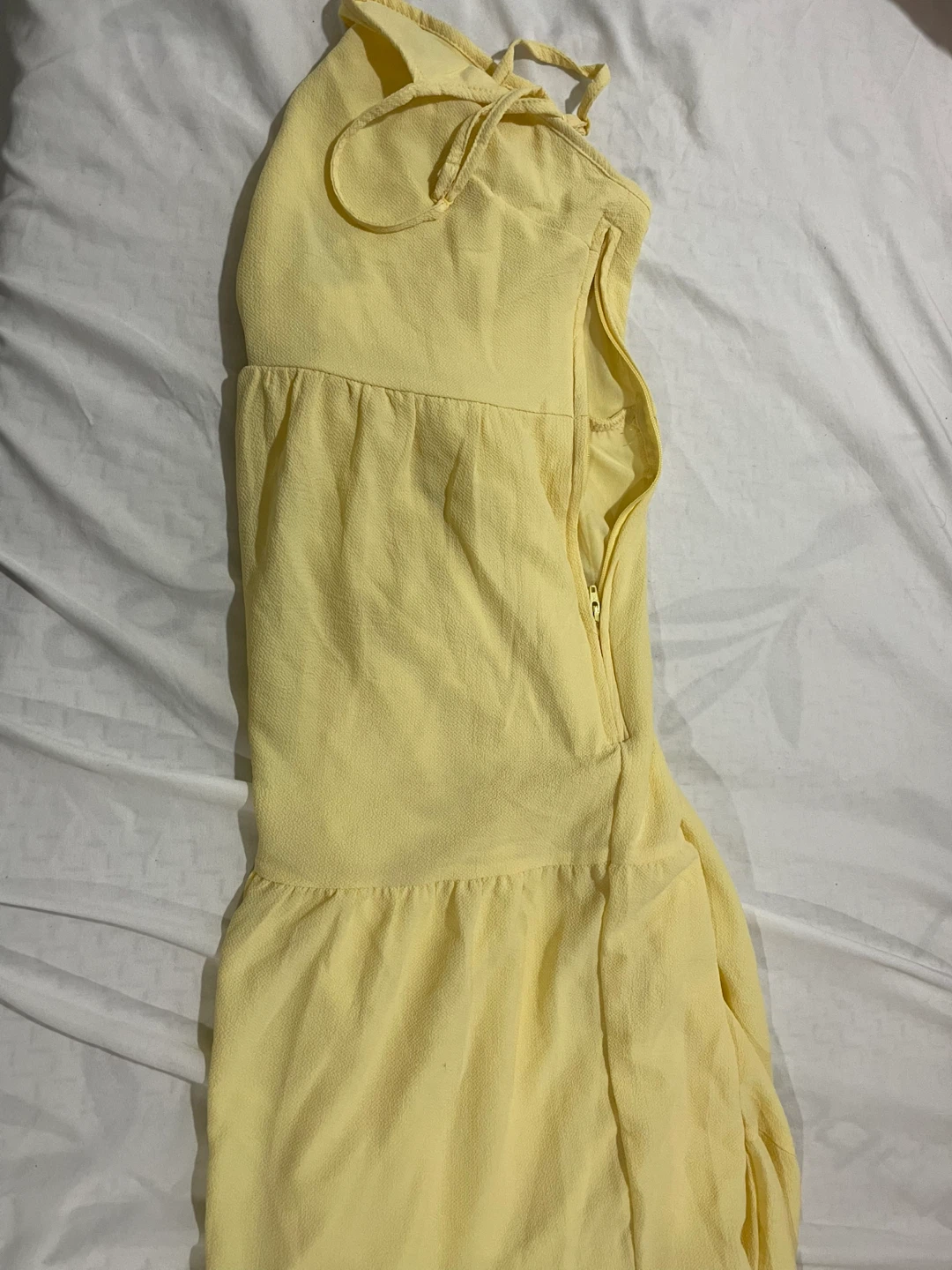 H&M Divided Yellow Tiered Dress - Size S