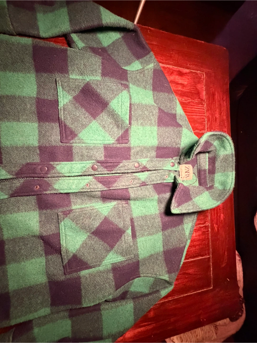 ZARA Plaid Flannel Shirt Jacket - photo 3