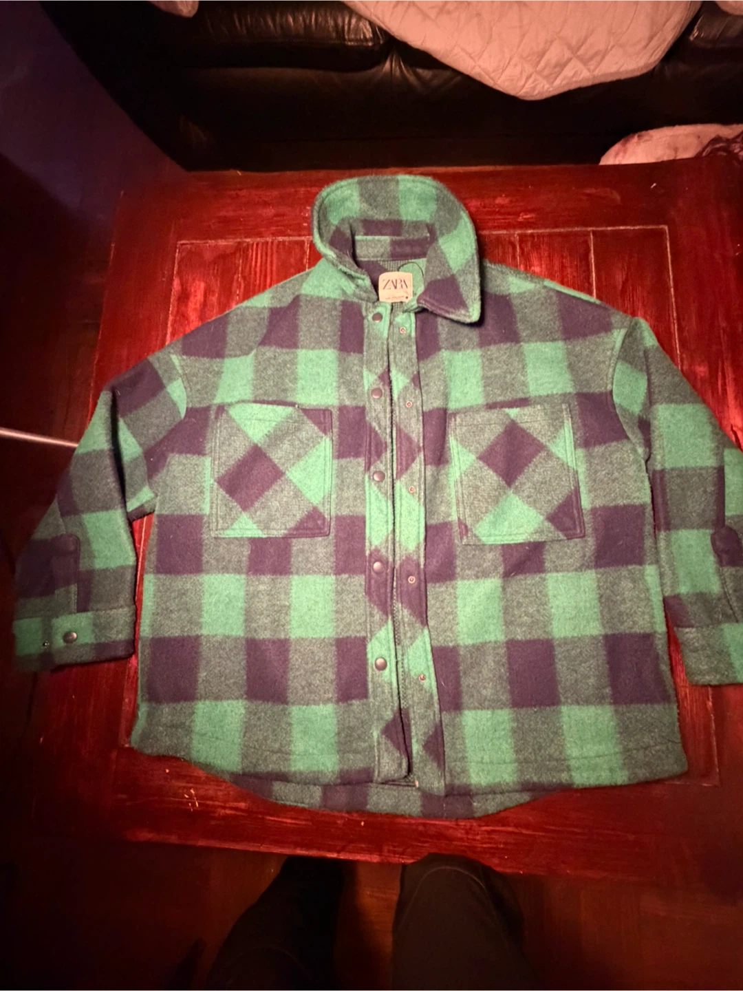 ZARA Plaid Flannel Shirt Jacket