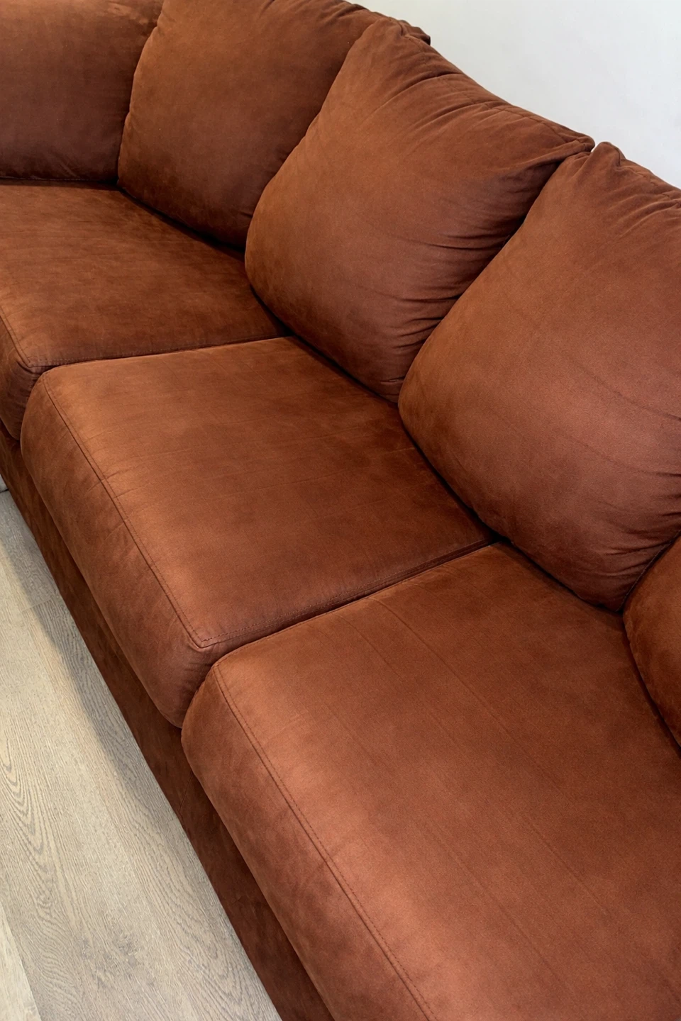 Brown Suede 4-Seater Sofa