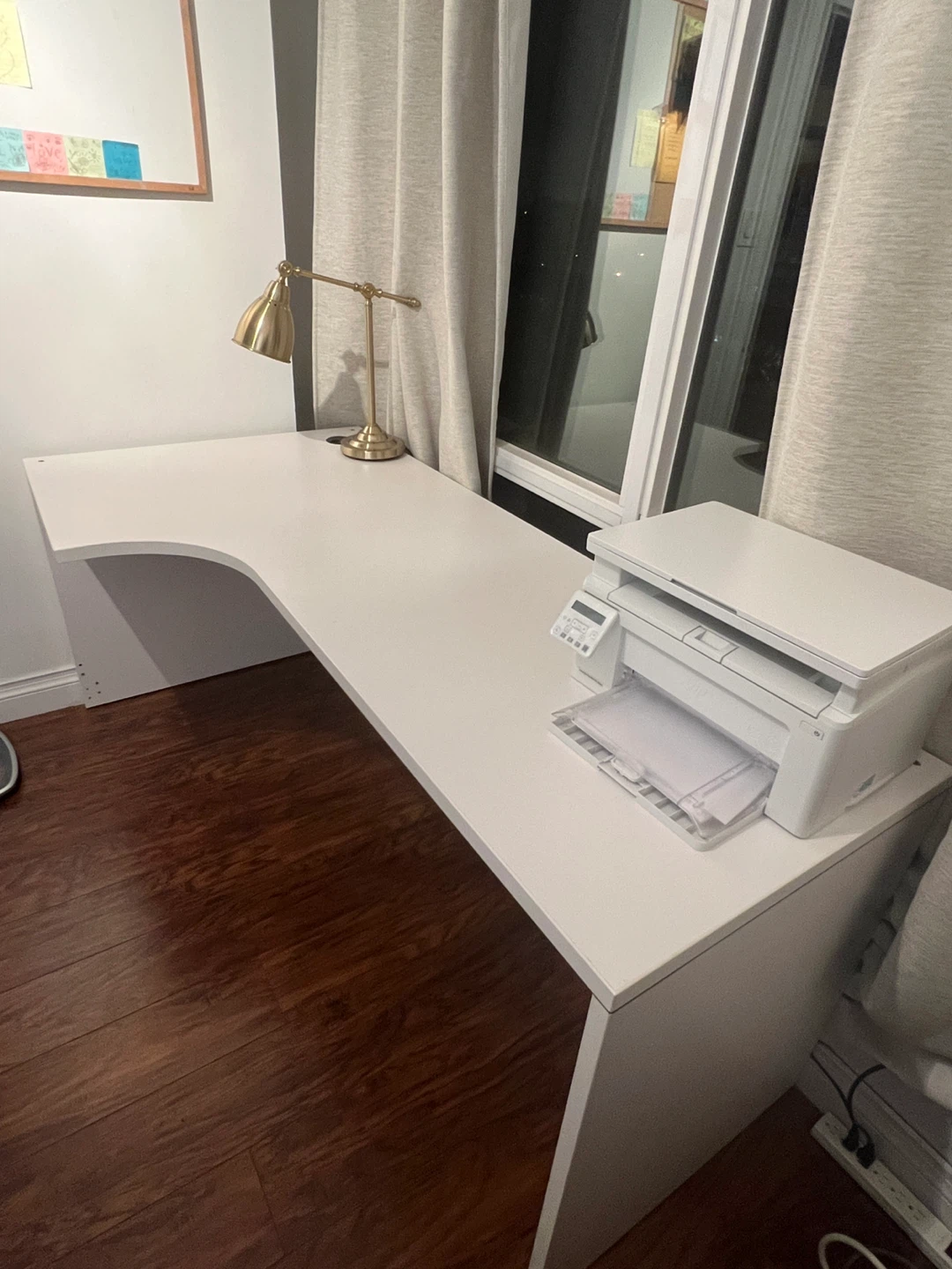 White L-Shaped Office Desk - photo 2