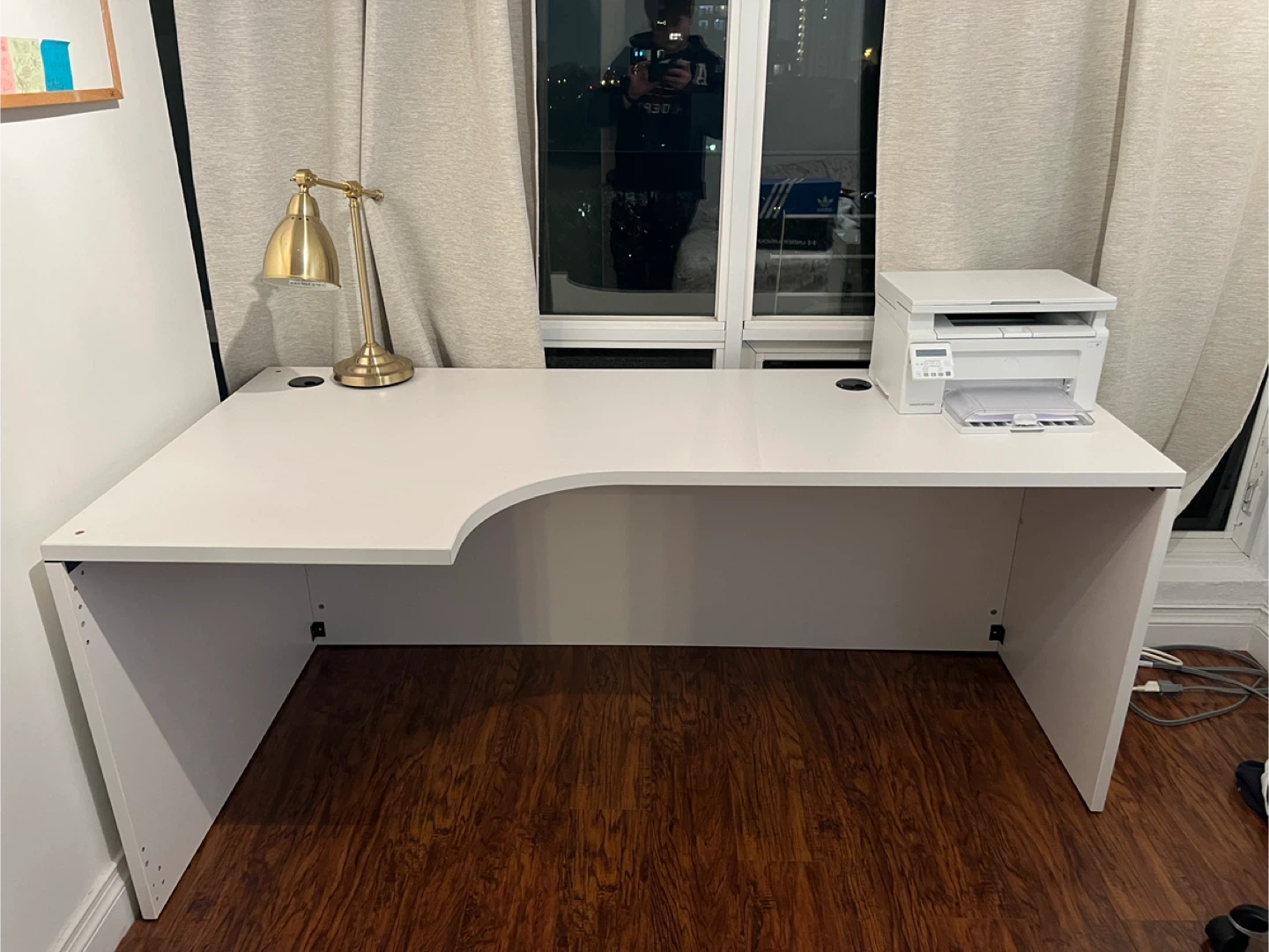 White L-Shaped Office Desk