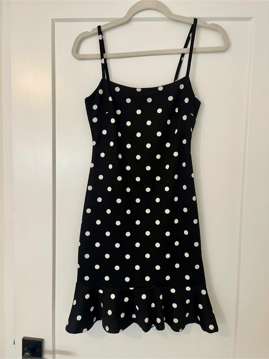Black polka dot dress