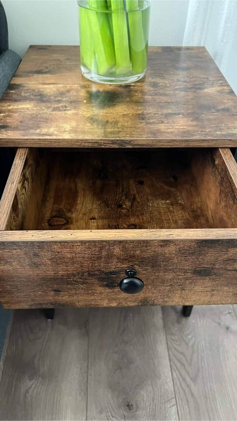 Wayfair antique Brown End Table with Drawer - photo 2