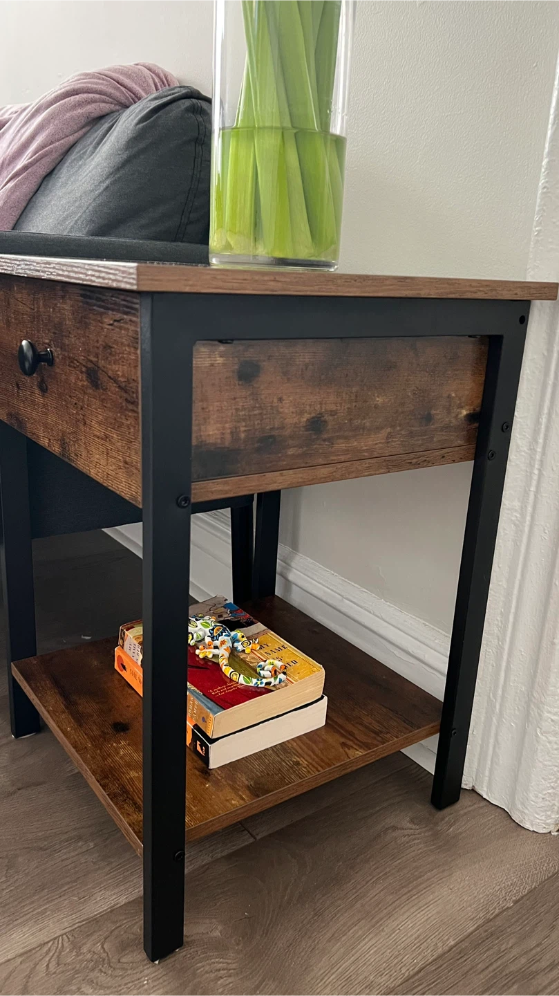 Wayfair antique Brown End Table with Drawer - photo 5