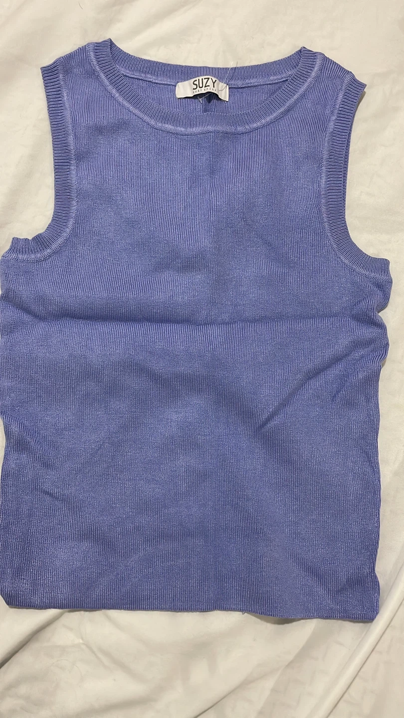 SUZY Women's Ribbed Tank Top - Periwinkle Blue - photo 3