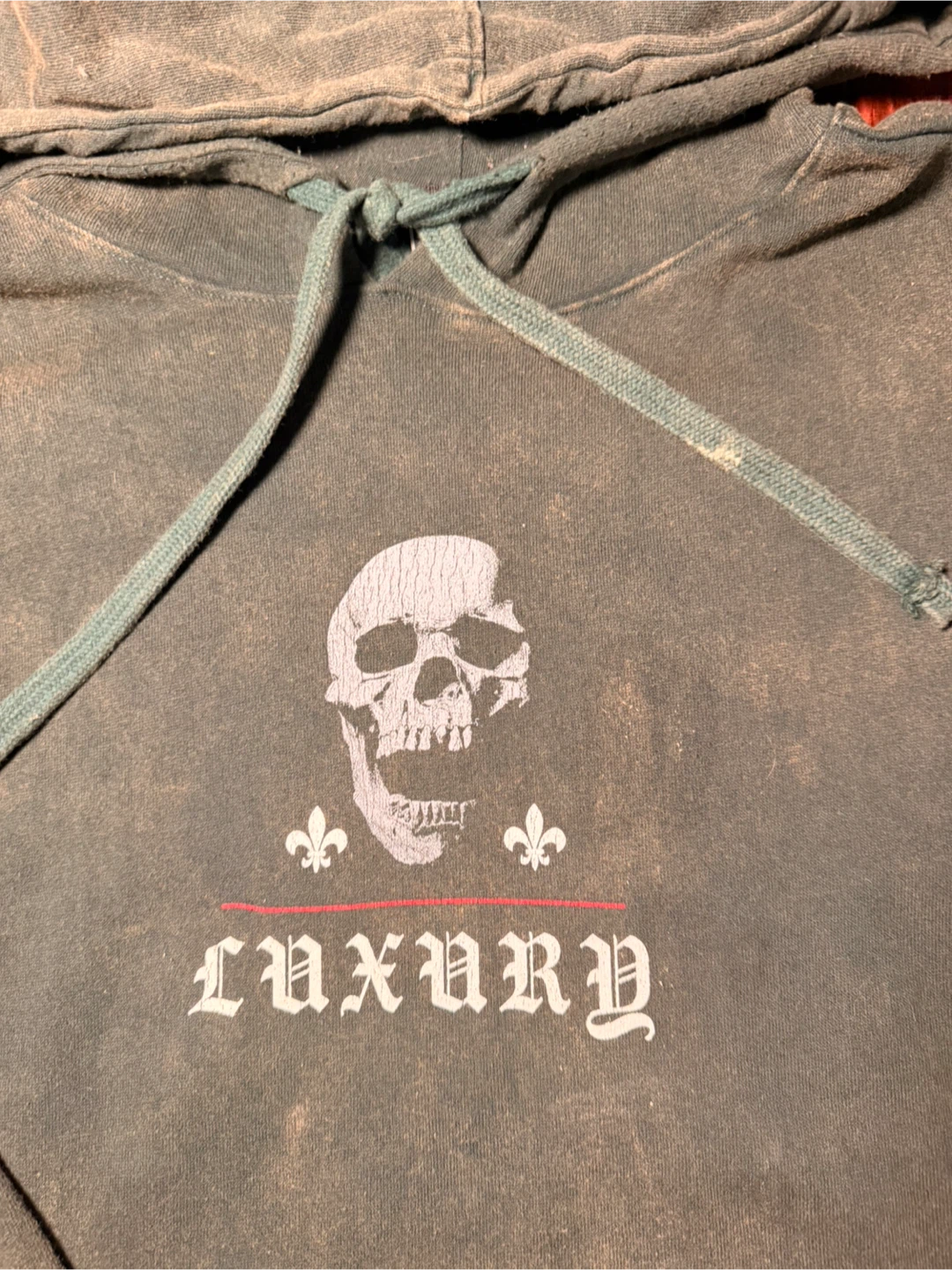 Graphic Print Hoodie with Skull and Rose Design - photo 2