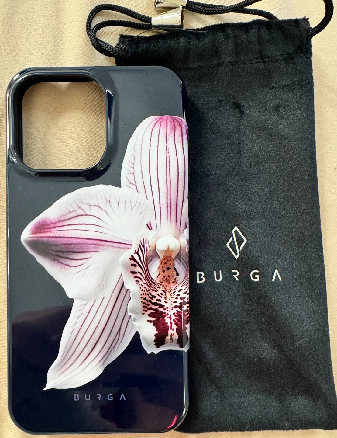 Burga Phone Case with Orchid Design IPhone 15 Pro Max