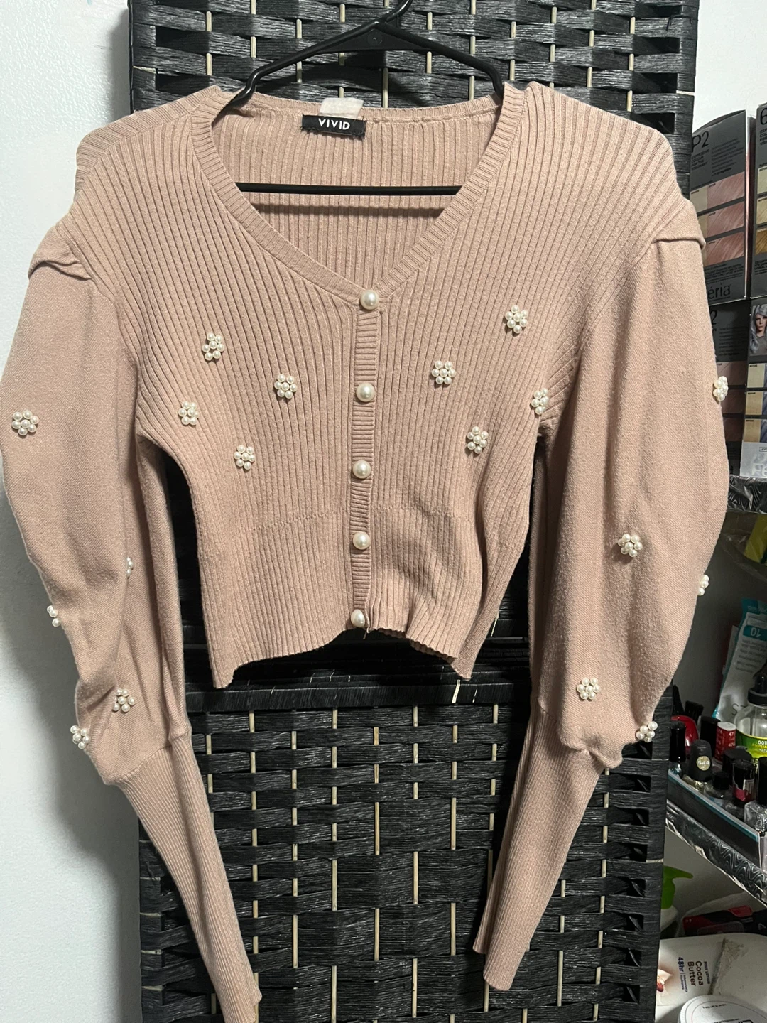 VIVID Women's Embellished Knit Cardigan