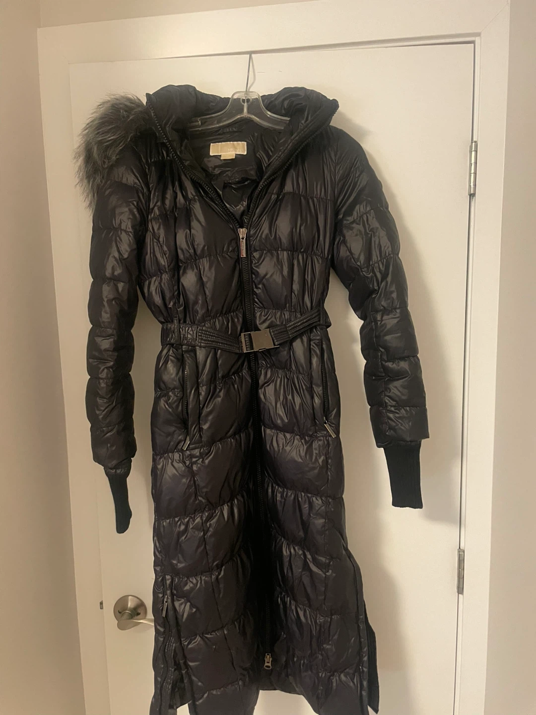Michael Kors Black Puffer Coat with Fur Hood Size S/P - photo 2