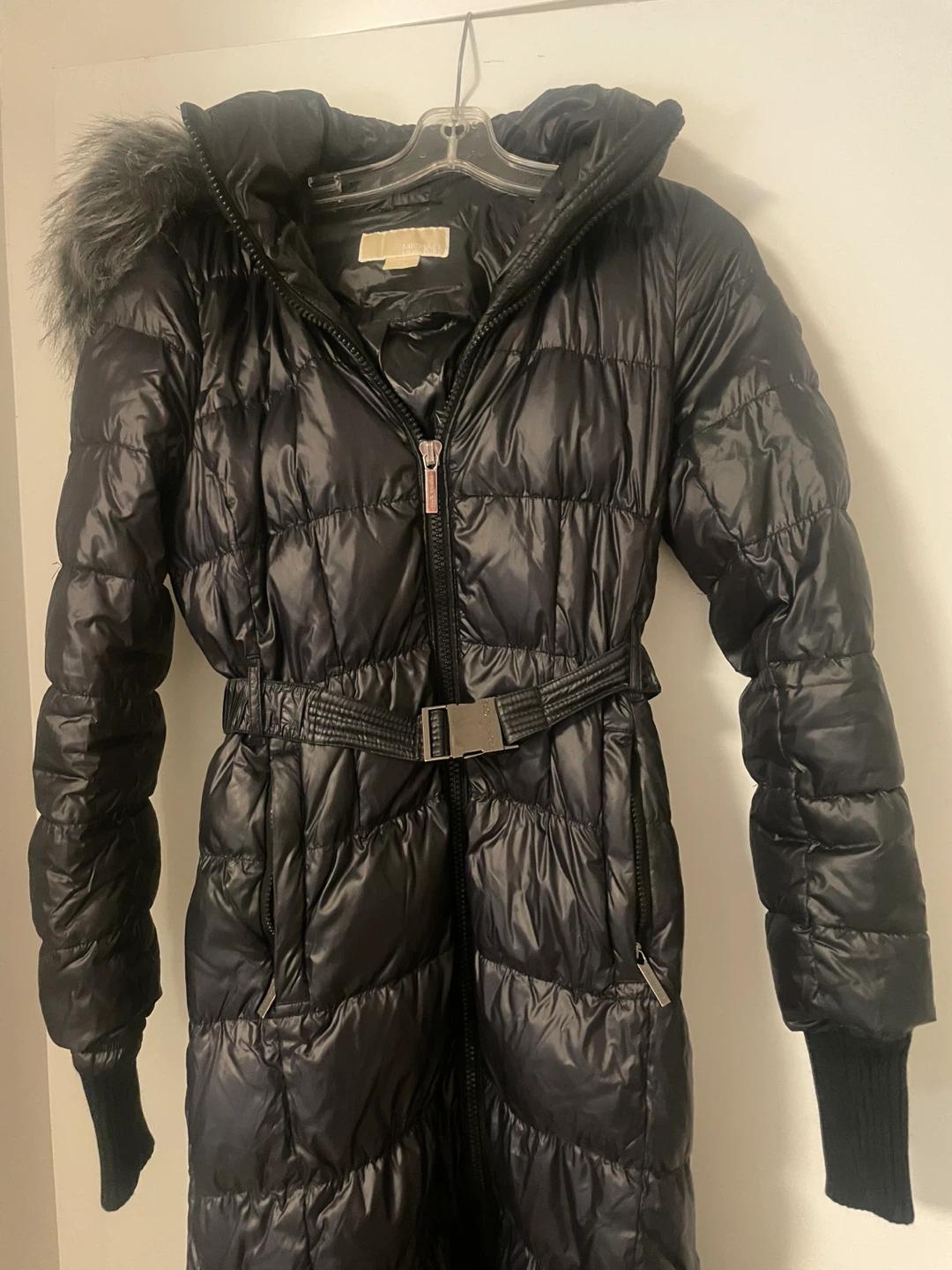 Michael Kors Black Puffer Coat with Fur Hood Size S/P