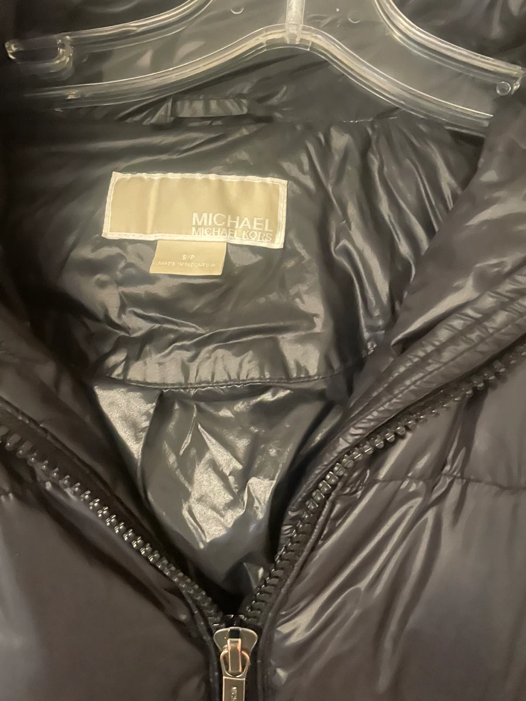 Michael Kors Black Puffer Coat with Fur Hood Size S/P - photo 3