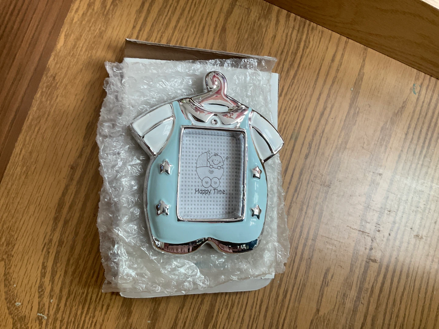 Baby Photo Frame - Blue Overalls Design