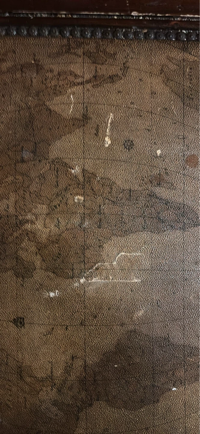 Vintage Wooden Coffee Table with Map Inlay - photo 4