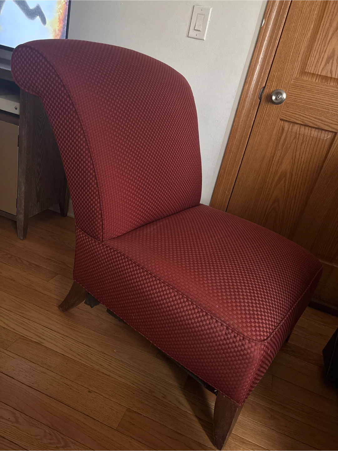 Large red Walter e smith lounge chair