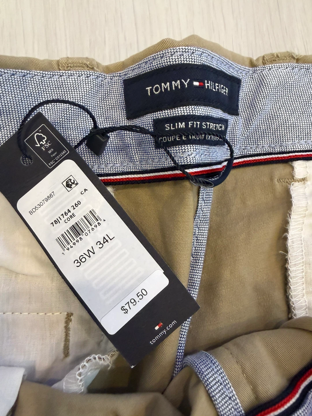Tommy Hilfiger Slim Fit Stretch Chinos 36x34 New - photo 3
