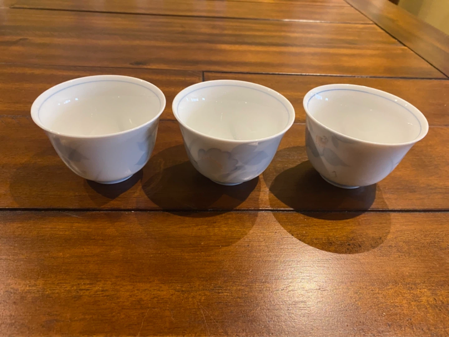 Set of 3 Floral Ceramic Tea Cups