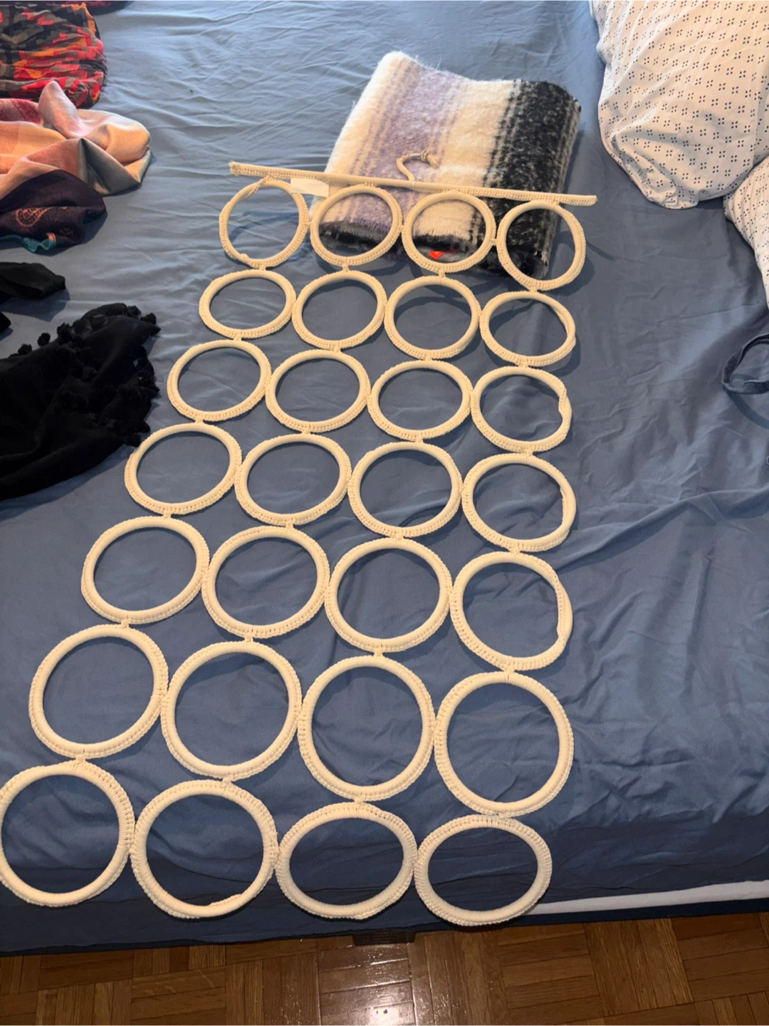 Cream Scarf Hanger with 24 Rings