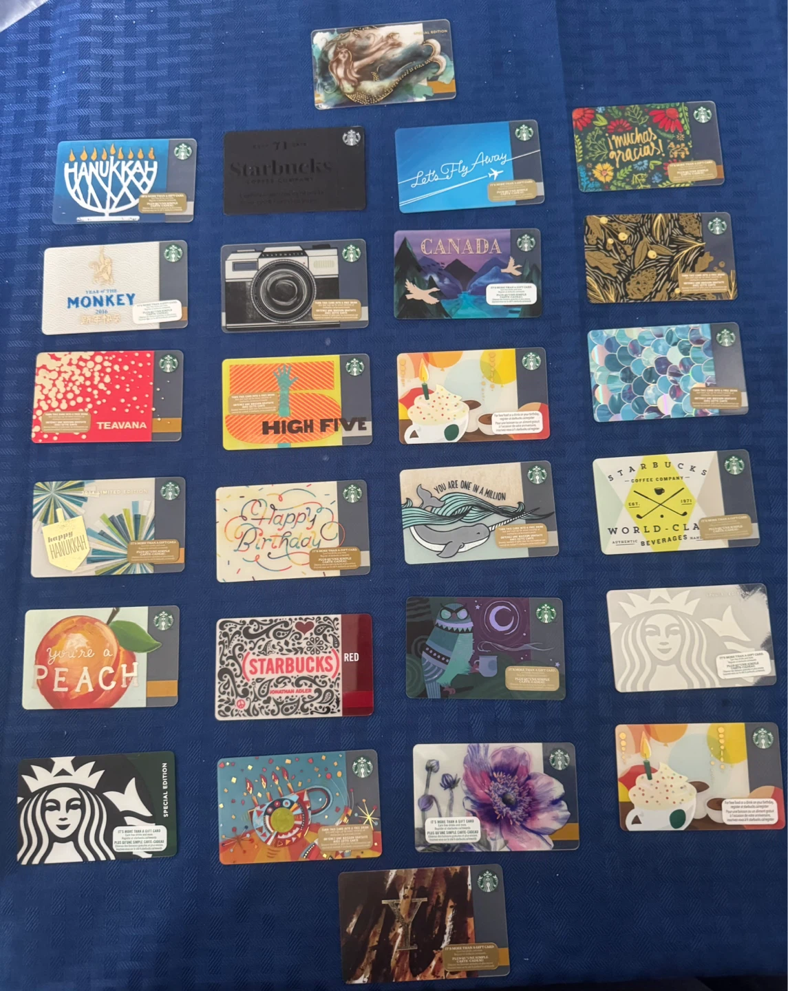 Collection of Starbucks Gift Cards