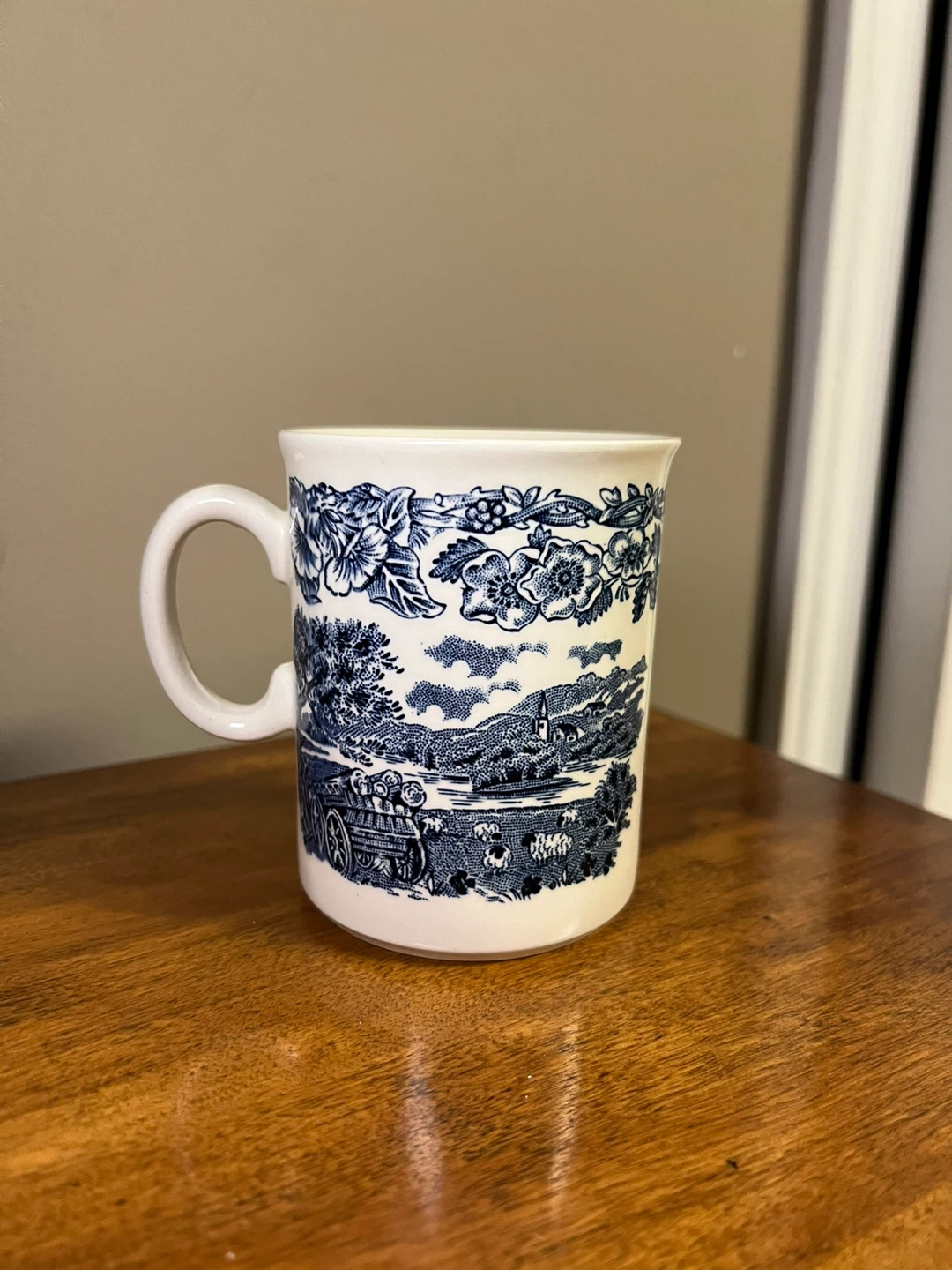 Blue and White Scenic Countryside Mug