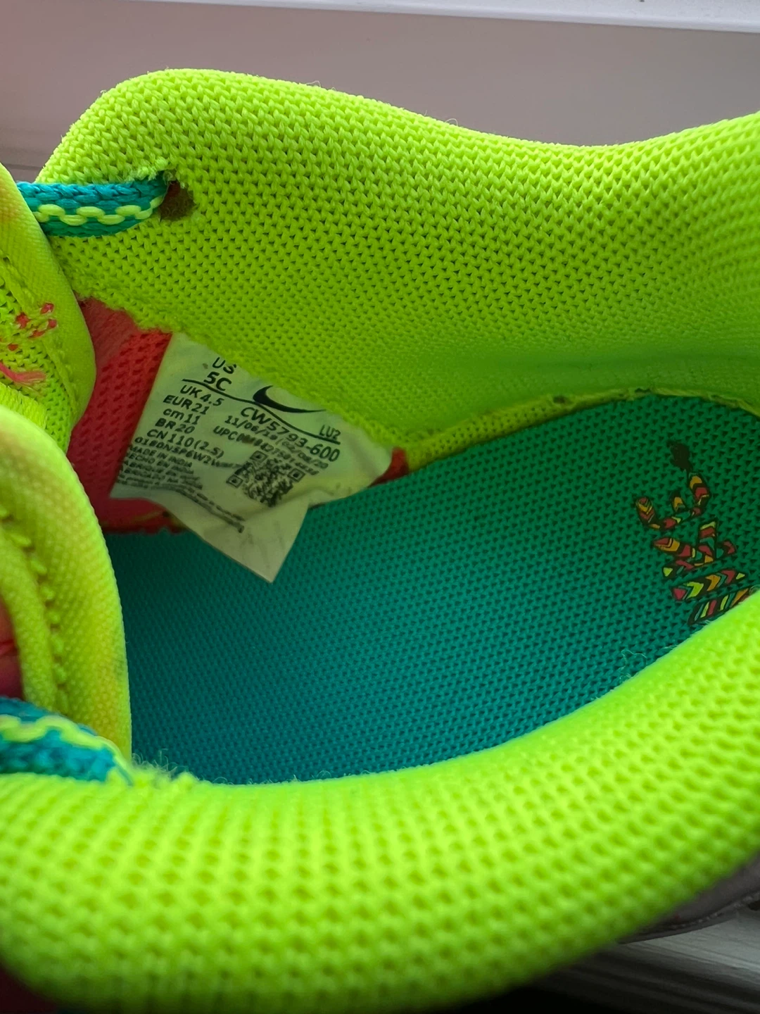 Nike Air Force 1 Crib/Toddler Shoes Pink/Neon Size 5C - photo 5