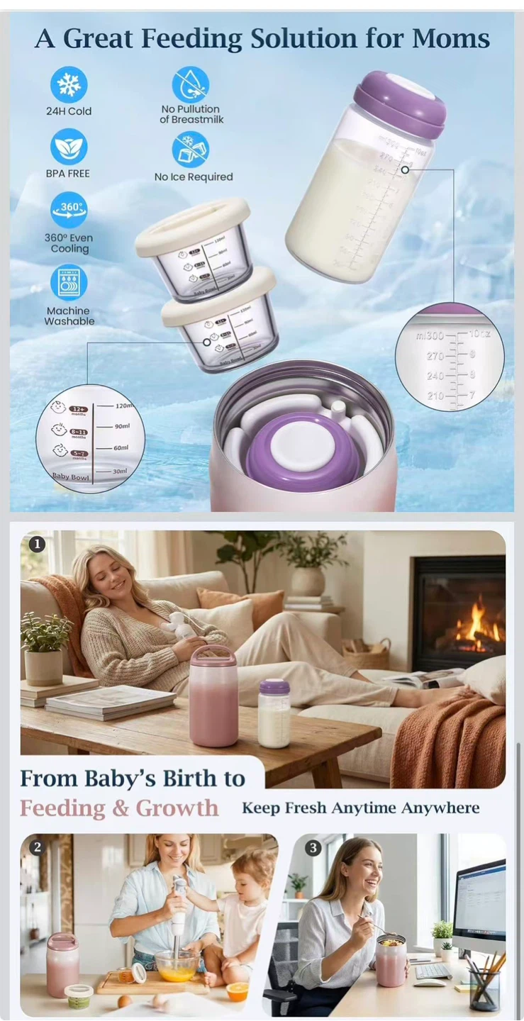 3-in-1 Portable Breast Milk Cooler & Food Jar - photo 4