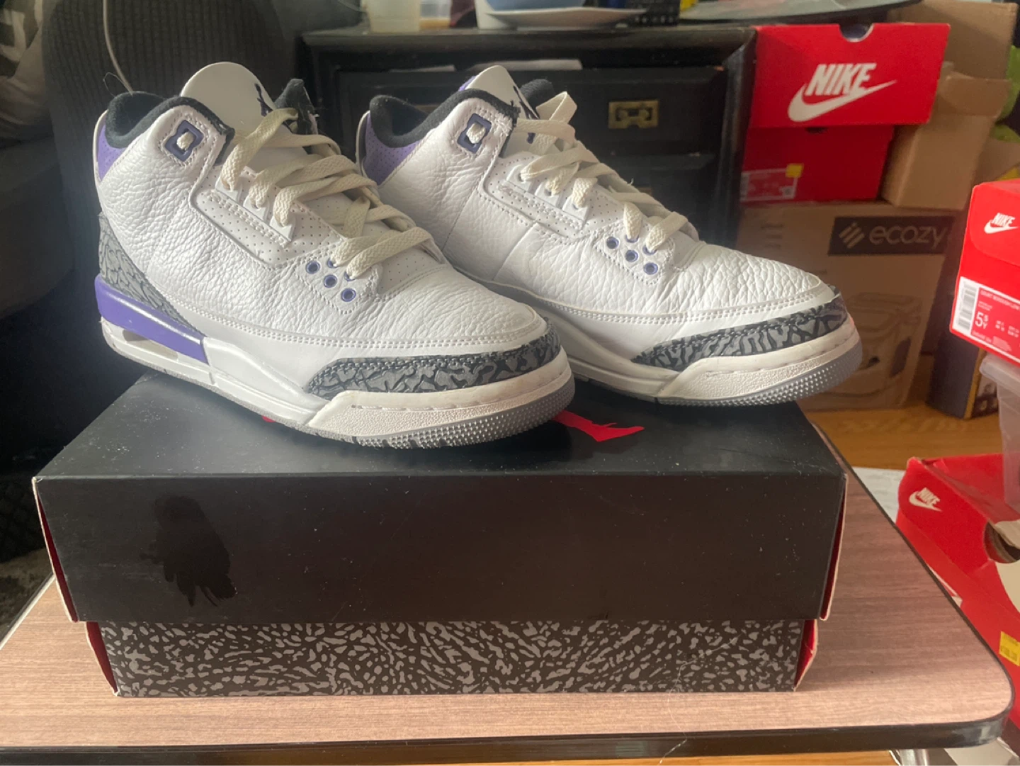 Air Jordan 3 Retro (GS) White/Black-Dark Iris