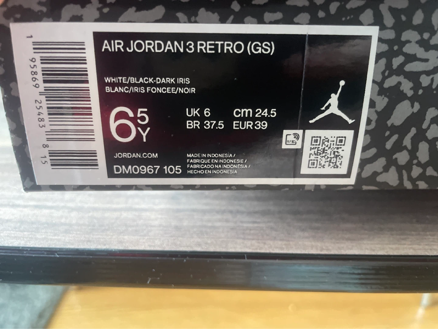 Air Jordan 3 Retro (GS) White/Black-Dark Iris - photo 4