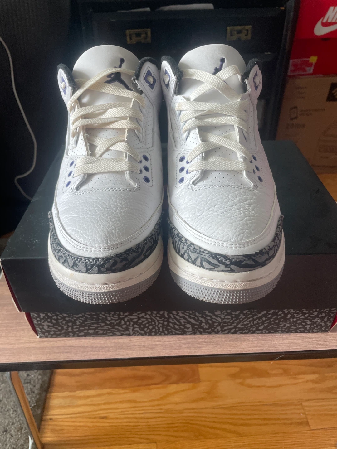 Air Jordan 3 Retro (GS) White/Black-Dark Iris - photo 2