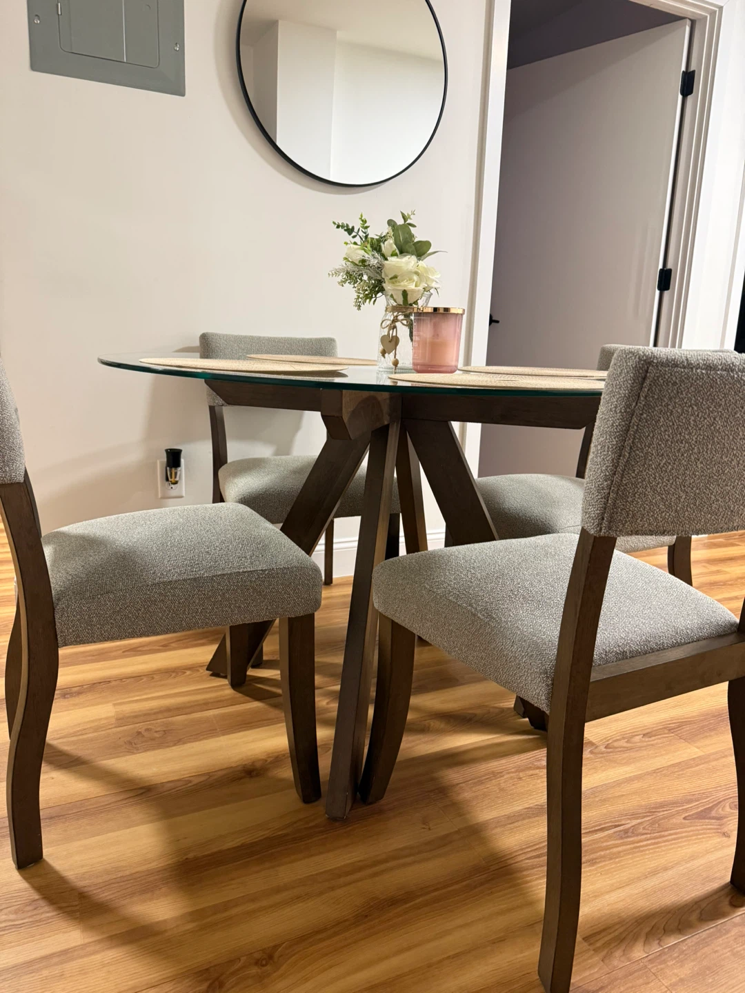 Glass Top Dining Table Set with 4 Chairs - photo 2
