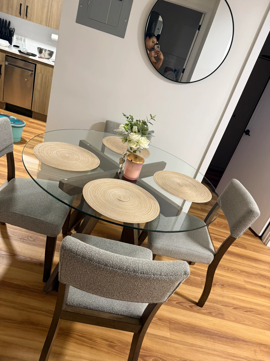 Glass Top Dining Table Set with 4 Chairs - photo 3