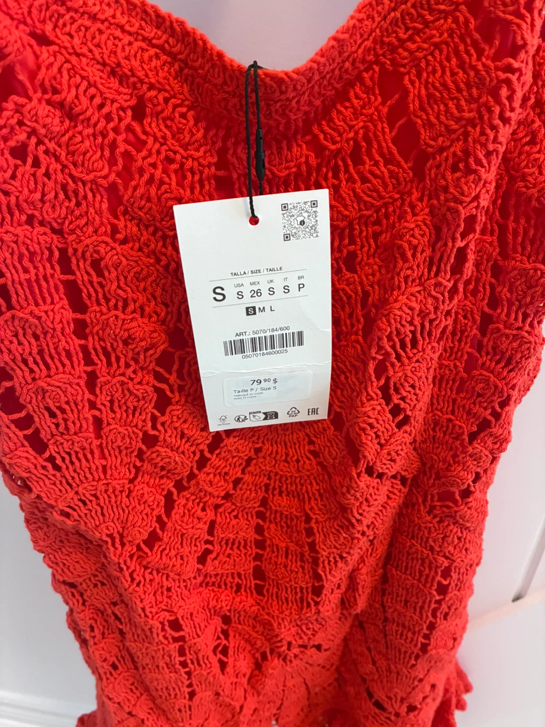 Zara Crochet Dress Red Size S - photo 2