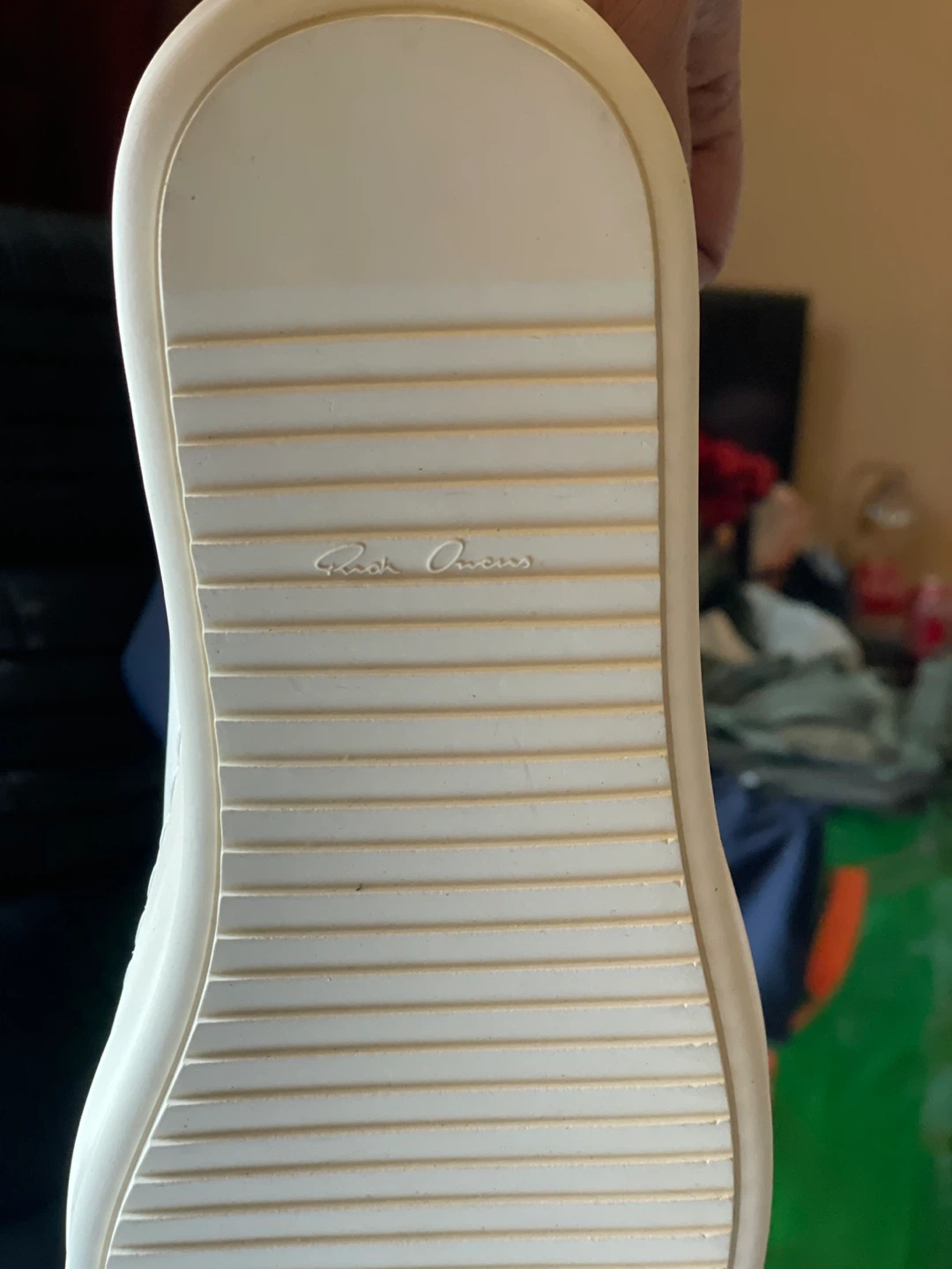 Rick Owens Cream Leather Sneakers - photo 4