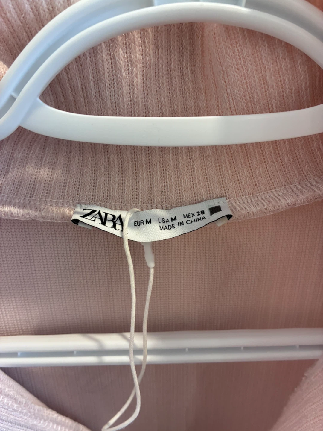 Zara Pink Ribbed Mock Neck Half-Zip Dress Size Medium - photo 2
