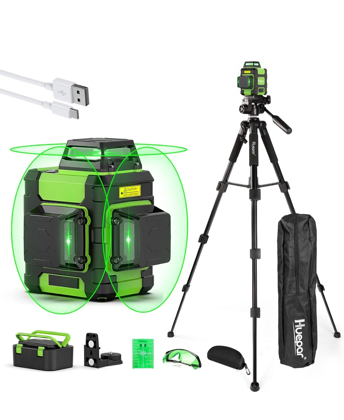3×360° Laser Level with Tripod – Open Box (Like New)