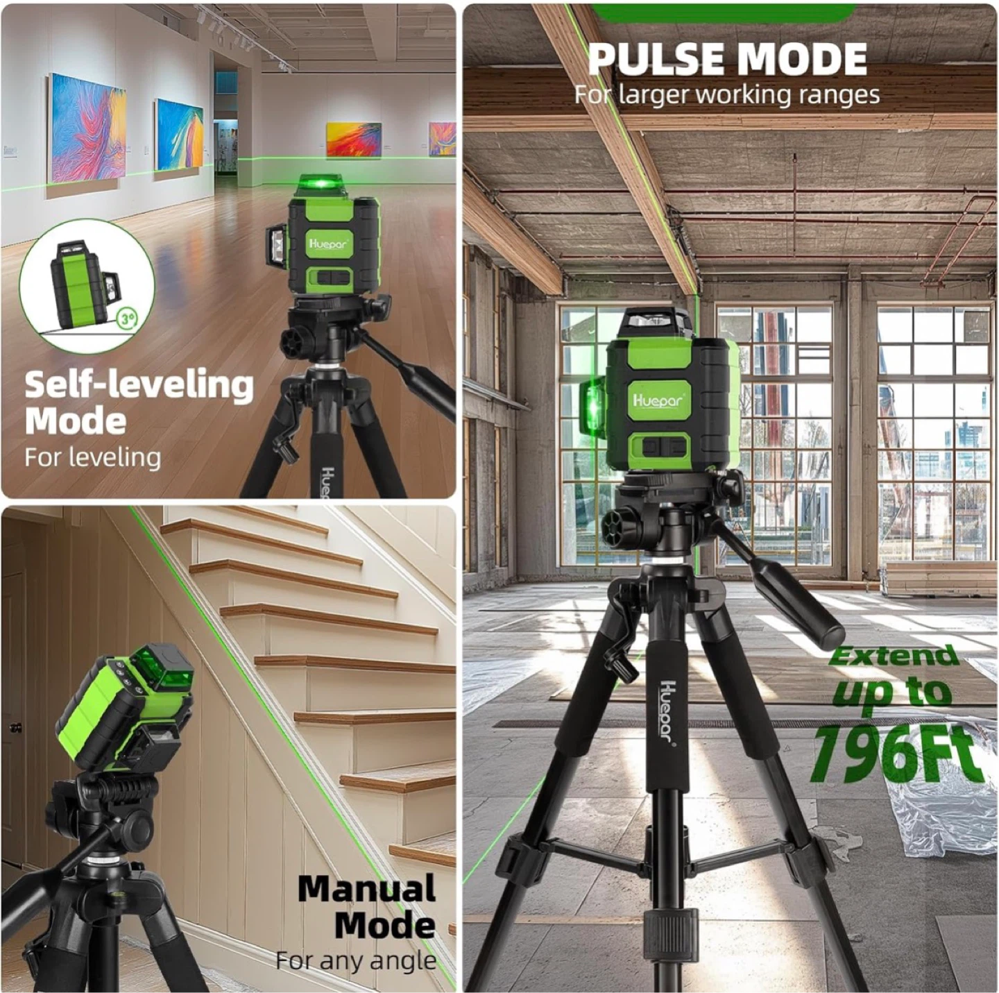 3×360° Laser Level with Tripod – Open Box (Like New) - photo 2
