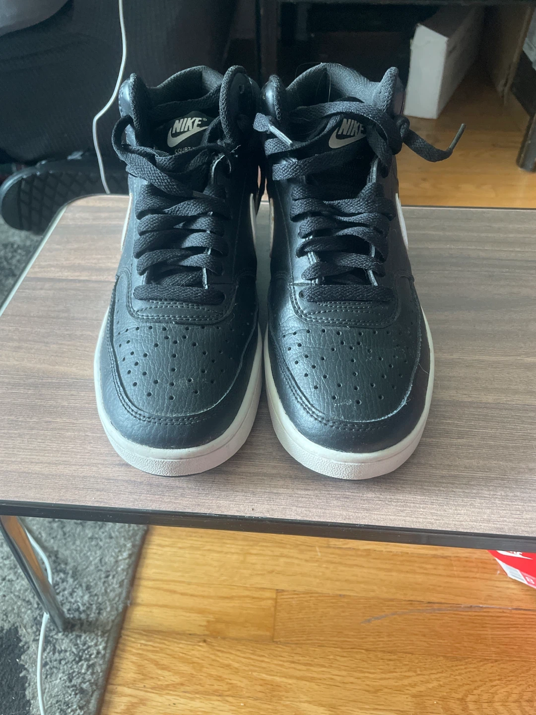 Nike Court Vision Mid Women's Shoes Size 8 Black/White