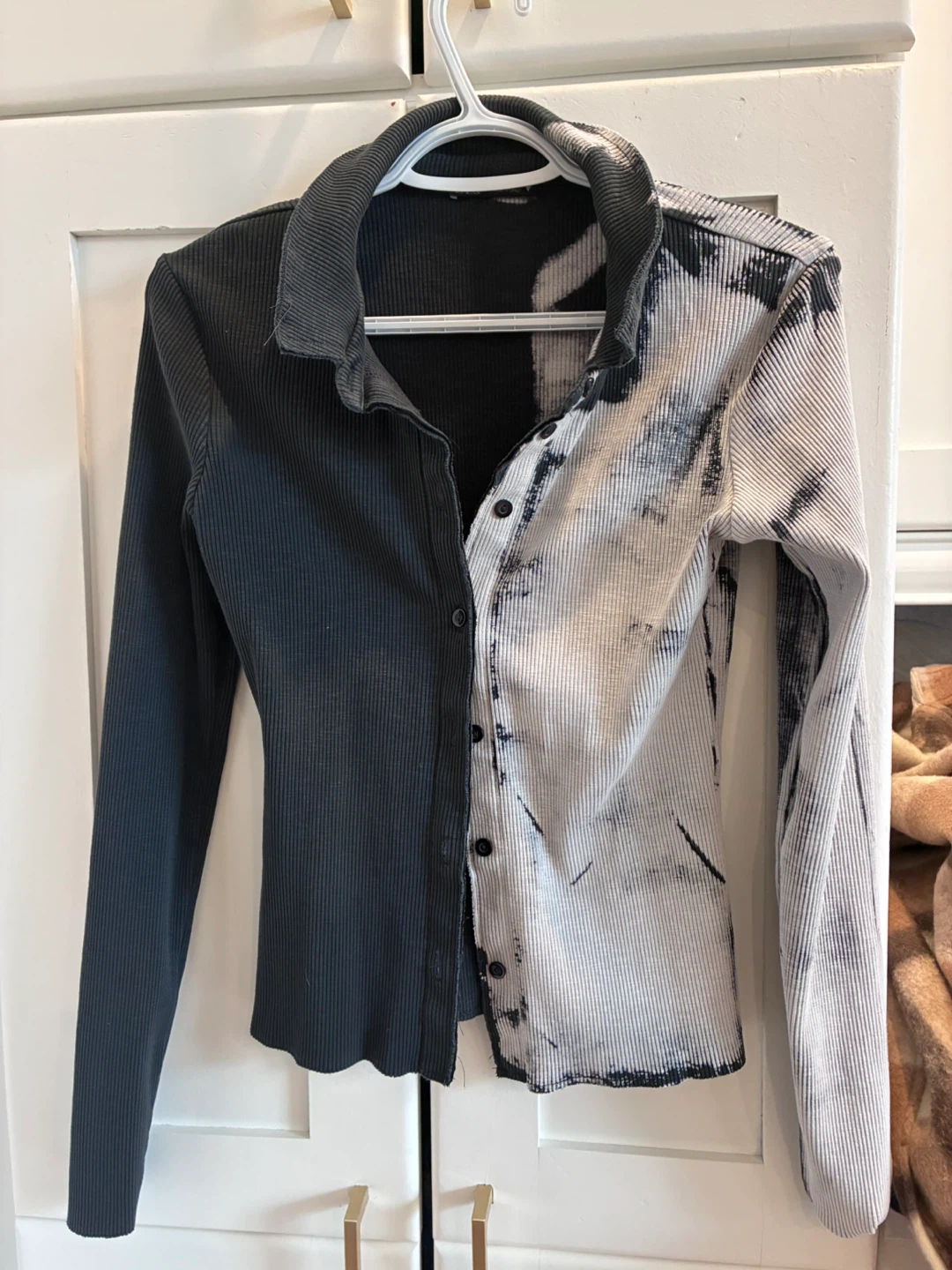 ZARA Ribbed Long Sleeve Shirt Size S